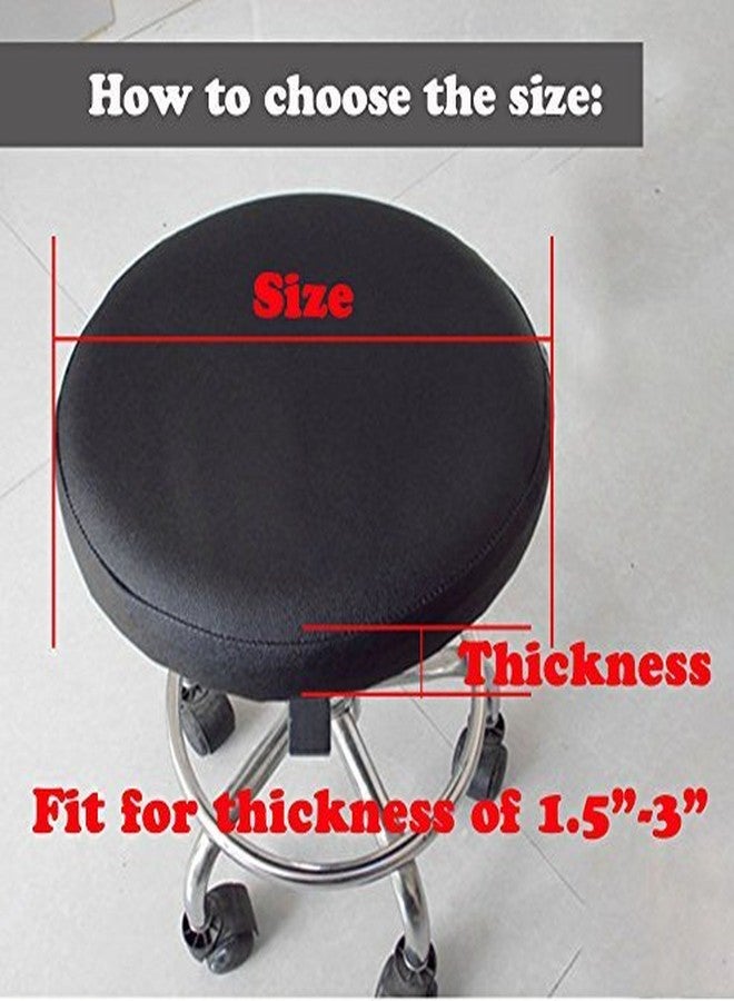 Sigmat 2 Pack Waterproof PU Bar Stool Cover Anti-Slip Round Seat Cover 16.5 Inch Black - Image 4